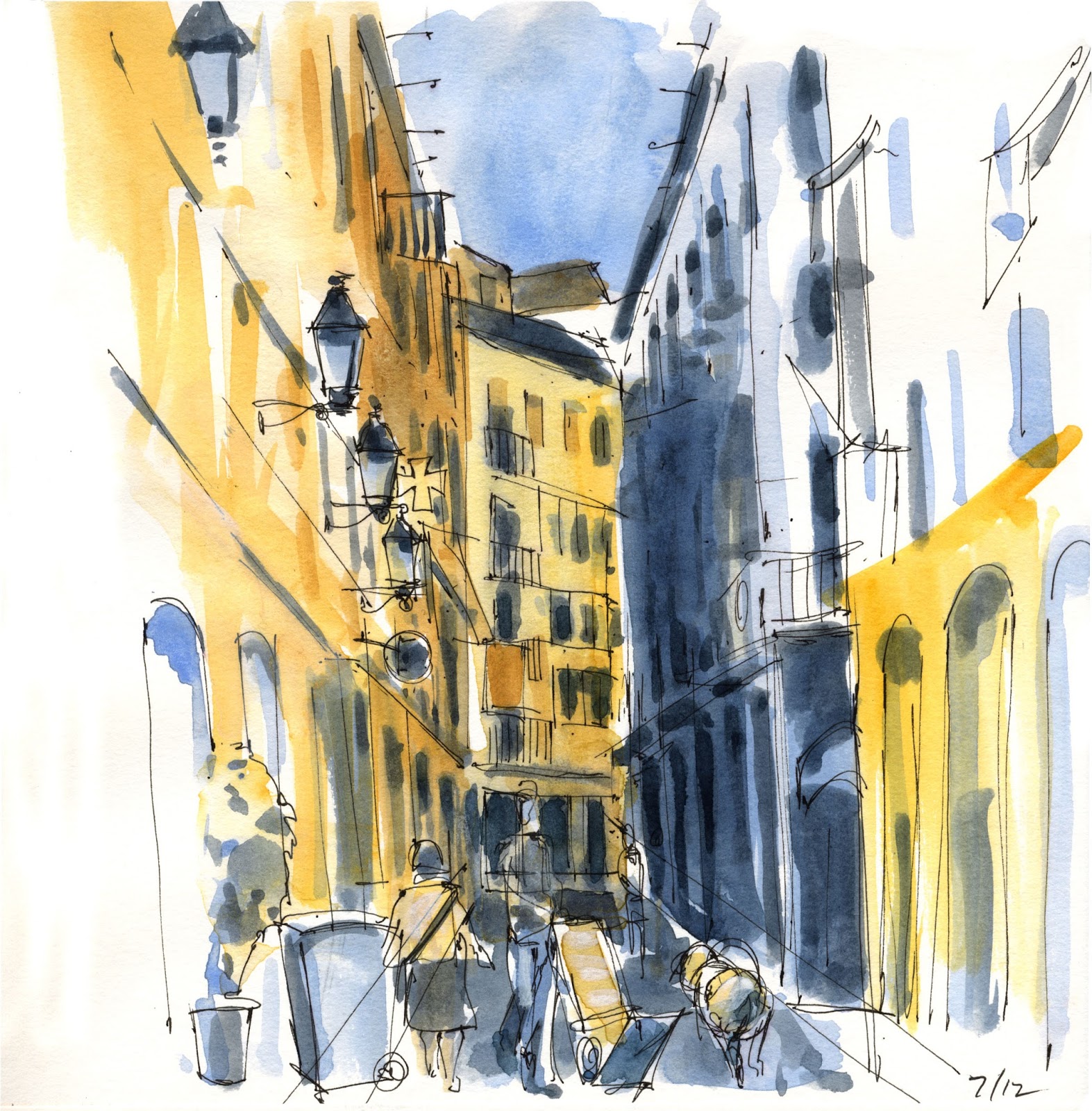 1573x1600 Works In Progress...on Location Sketching In Barcelona - Barcelona Sketch