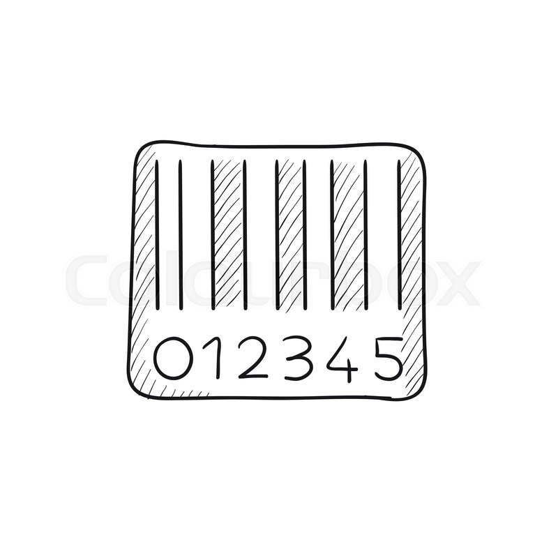 800x800 Barcode Vector Sketch Icon Isolated On Background. Hand Drawn - Barcode Sketch