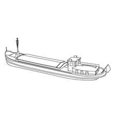 220x220 Cargo Barge Coloring Pages - Barge Sketch