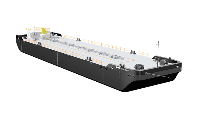 650x384 Damen Barge Can Be Delivered In Short Delivery Times - Barge Sketch
