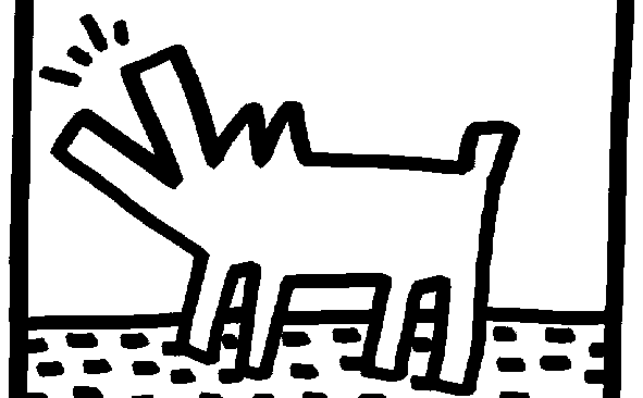 591x366 Haring Kids Barking Dog - Barking Dog Sketch