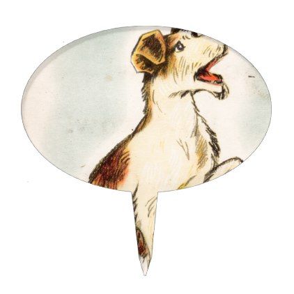 422x422 Vintage Barking Dog Drawing Cake Topper Diy. Dog - Barking Dog Sketch