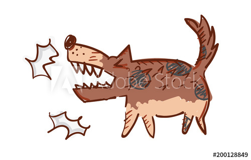 500x319 Moody Dog Barking Loudly - Barking Dog Sketch