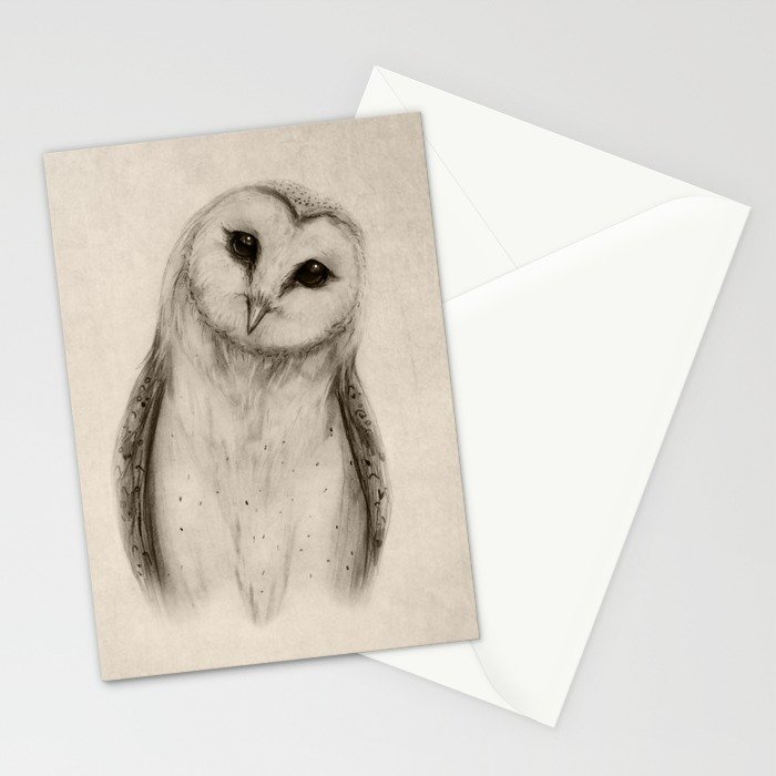 700x700 Barn Owl Sketch Stationery Cards By Isaiahstephens Society6 - Barn Owl Sketch