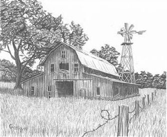335x275 Barn Drawing Graphite Drawnings Lt3 Drawings, Barn - Barn Sketch