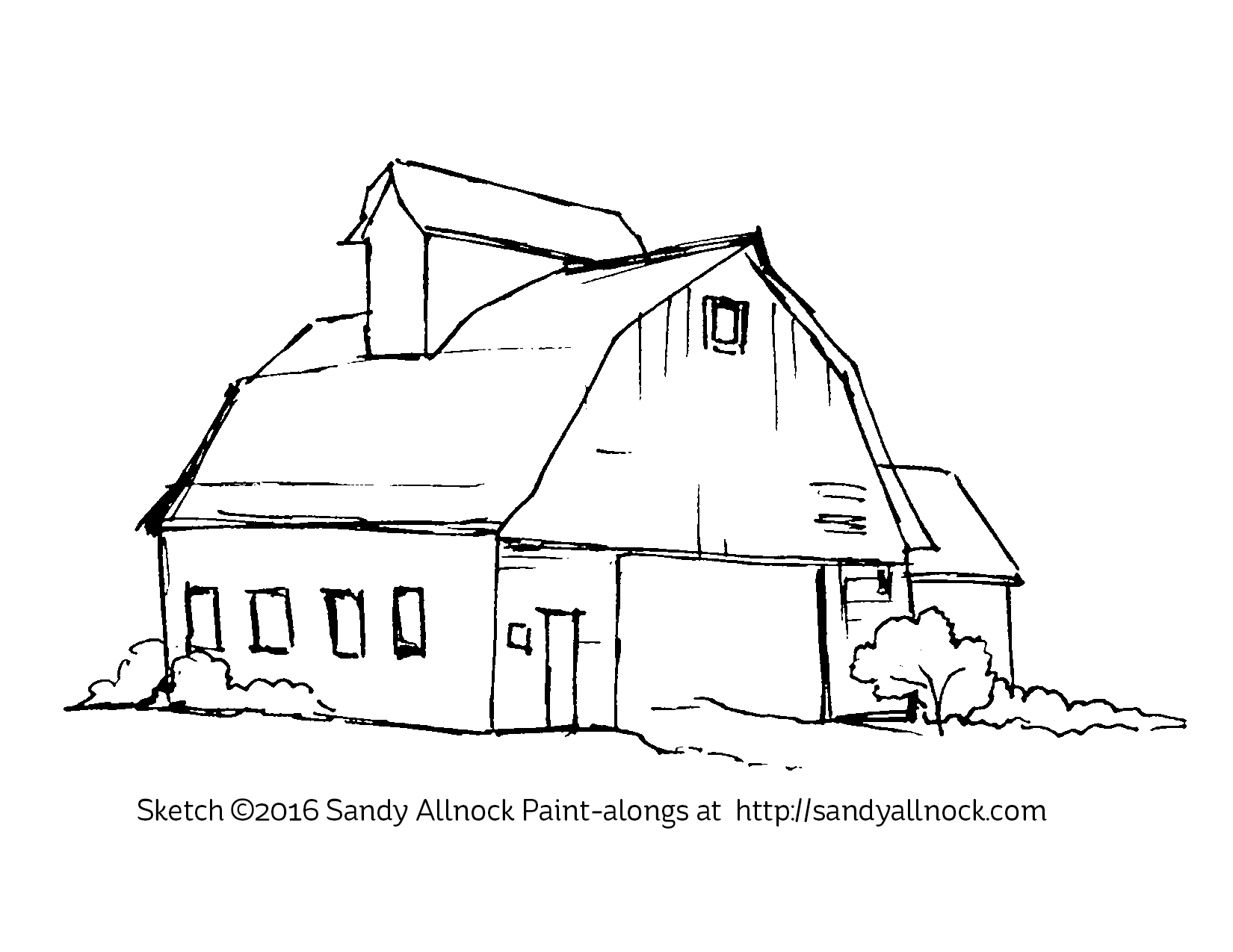 1650x1275 Sandy Allnock Paintalong Barn Sketch Sandy Allnock - Barn Sketch