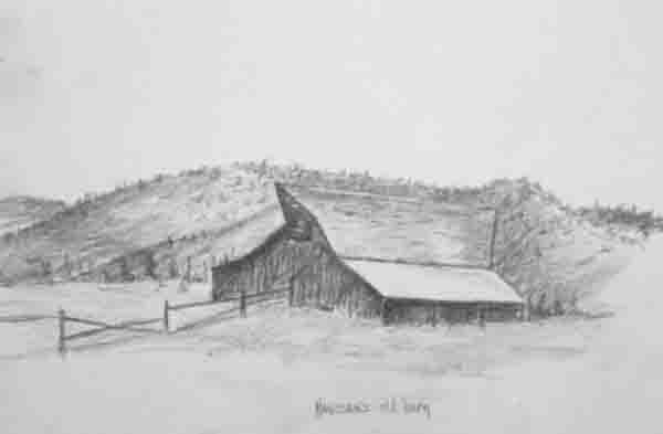 600x393 Old Barn Sketch - Barn Sketch