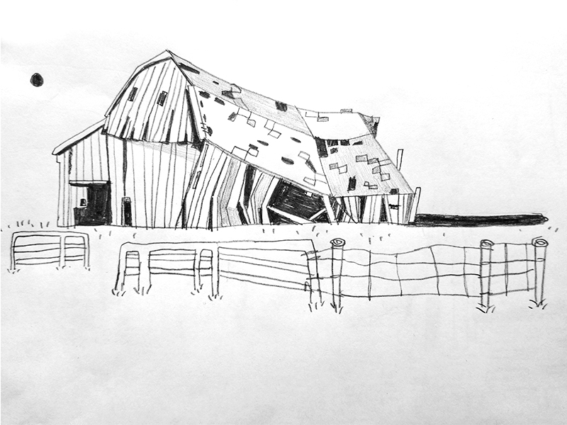 800x600 Barn Sketch By Dom Civiello - Barn Sketch