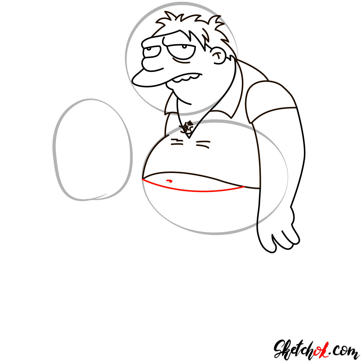 1200x1200 How To Draw Barney With A Mug Of Beer - Barney Sketch