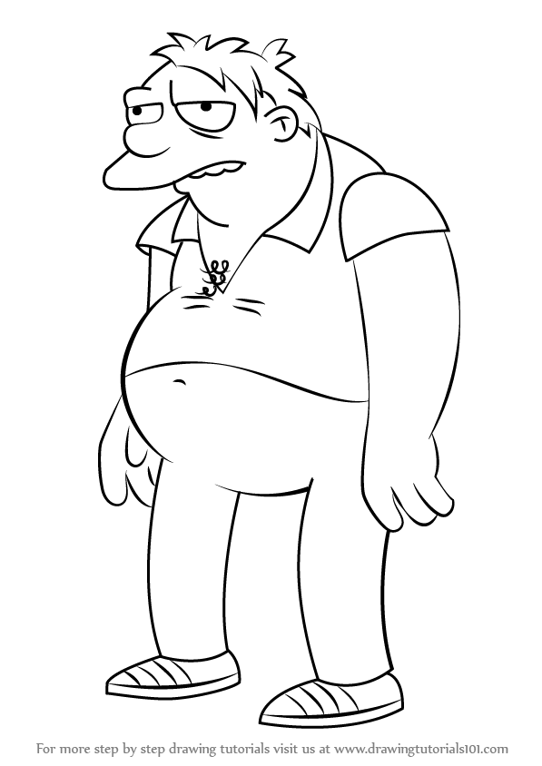 597x844 Learn How To Draw Barney Gumble From The Simpsons (The Simpsons - Barney Sketch