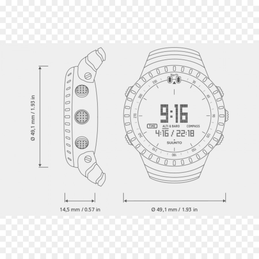 900x900 Altimeter Barometer Watch Suunto Oy Compass - Barometer Sketch