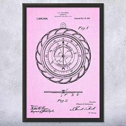 425x425 Framed Barometer Guage Art Print, Barometer Art - Barometer Sketch