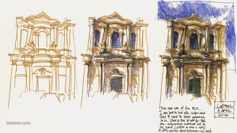 800x449 Sketching Architecture With Watercolour Pencils - Baroque Architecture Sketch