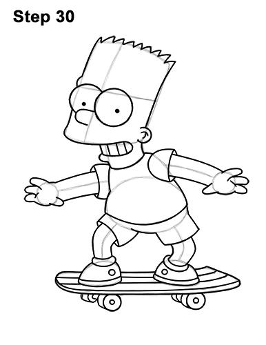386x500 How To Draw Bart Simpson (Full Body) - Bart Simpson Sketch