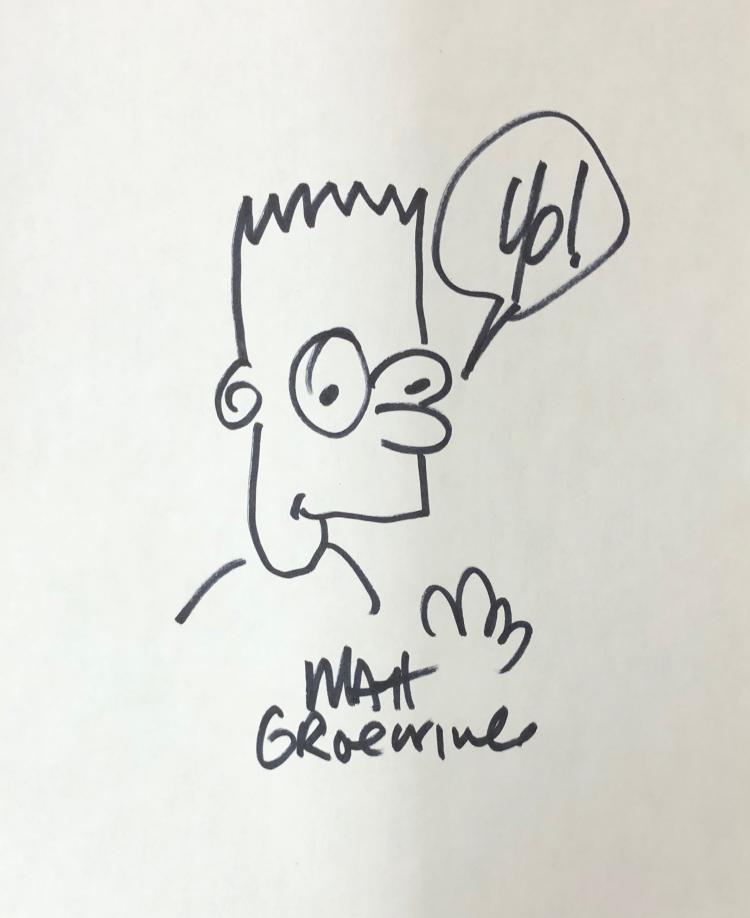 750x918 Matt Groening Sketch Bart Simpson - Bart Simpson Sketch