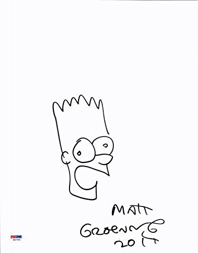393x500 Matt Groening Authentic Signed 11x14 Bart Simpson Hand Drawn - Bart Sketch