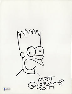 230x300 Matt Groening Signed Autographed Bart Simpson Sketch! Rare - Bart Sketch