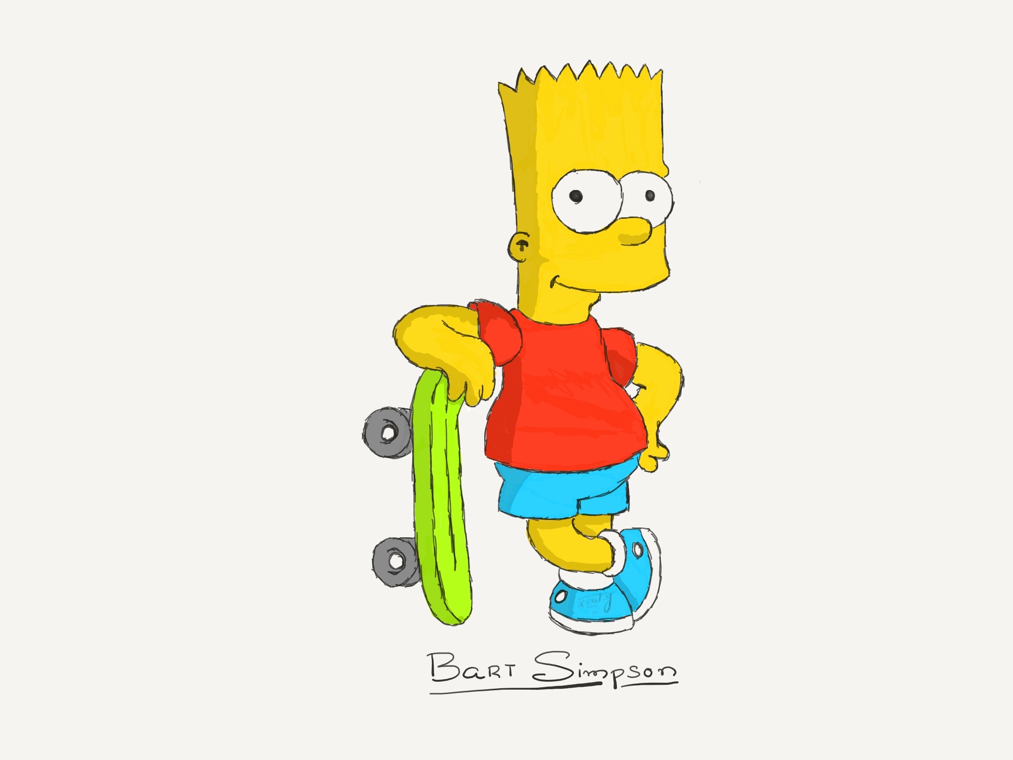 2048x1536 Sketch Bart Simpson - Bart Sketch