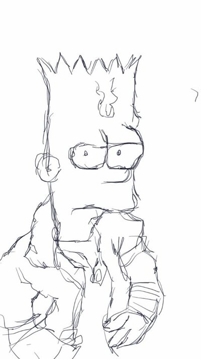 400x711 Bart Simpson Sketch By Vukota - Bart Sketch
