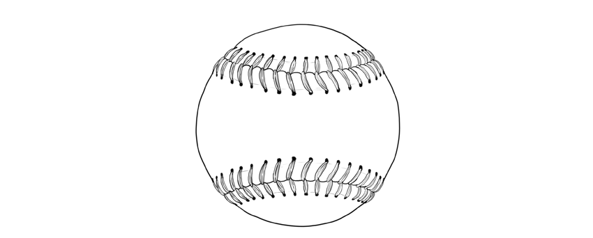 850x342 How To Draw A Ball - Baseball Ball Sketch
