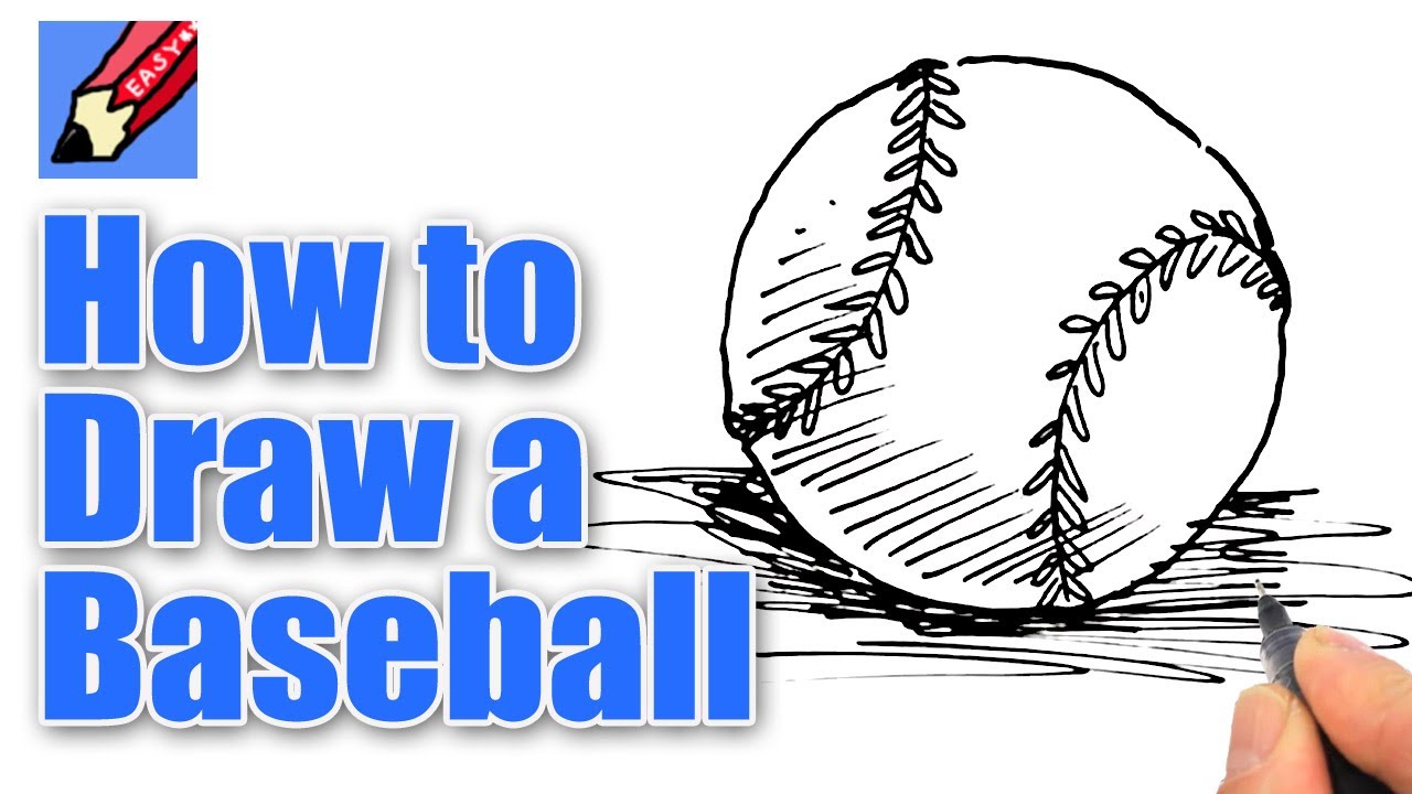 1280x720 How To Draw A Baseball Real Easy - Baseball Ball Sketch