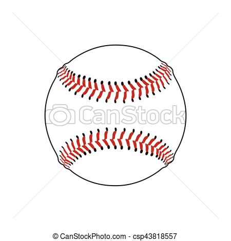 450x470 Isolated Baseball Ball On A White Background, Vector Illustration. - Baseball Ball Sketch