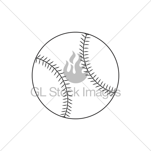 500x500 Line Icon Baseball Ball Gl Stock Images - Baseball Ball Sketch