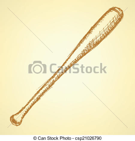 450x470 Sketch Baseball Bat, Vector Vintage Background Eps 10 . - Baseball Bat Sketch