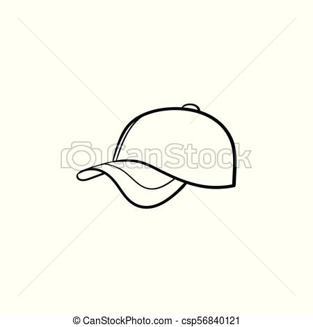 450x470 Baseball Hat Hand Drawn Sketch Icon. Baseball Hat Hand Drawn - Baseball Cap Sketch
