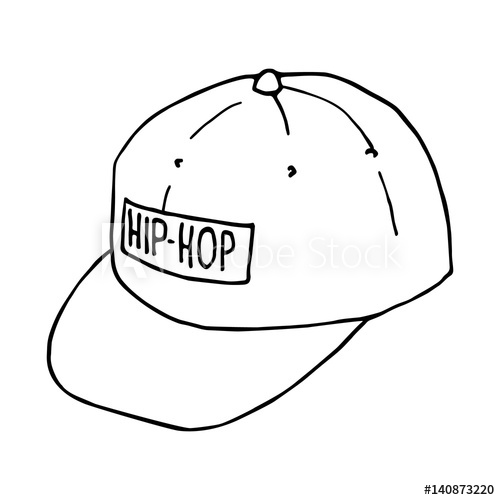 500x500 Sketch Baseball Caps. Hip Hop Headwear. Vector Isolated Image. The - Baseball Cap Sketch