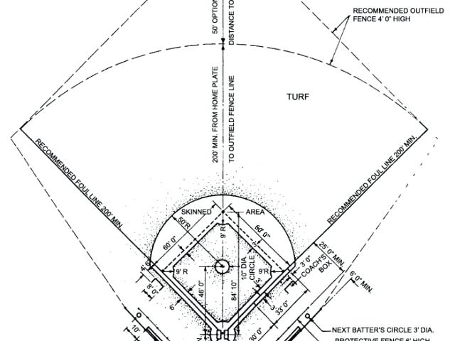 640x480 Free Printable Baseball Field Diagram Diamond Michaelhannan.co - Baseball Diamond Sketch