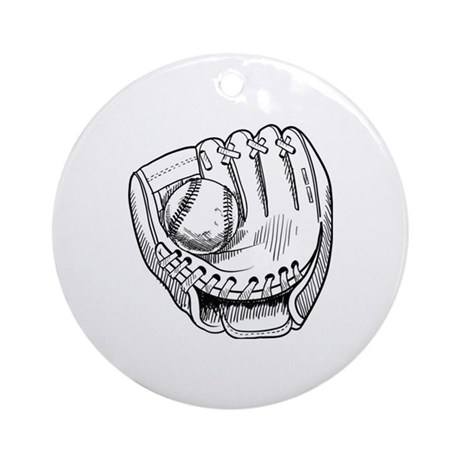 460x460 Catcher Mitts Ornaments - Baseball Glove Sketch
