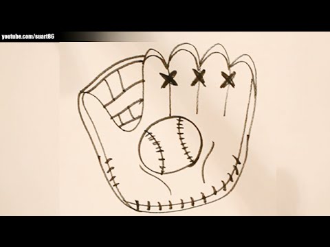 480x360 How To Draw A Baseball Glove - Baseball Glove Sketch