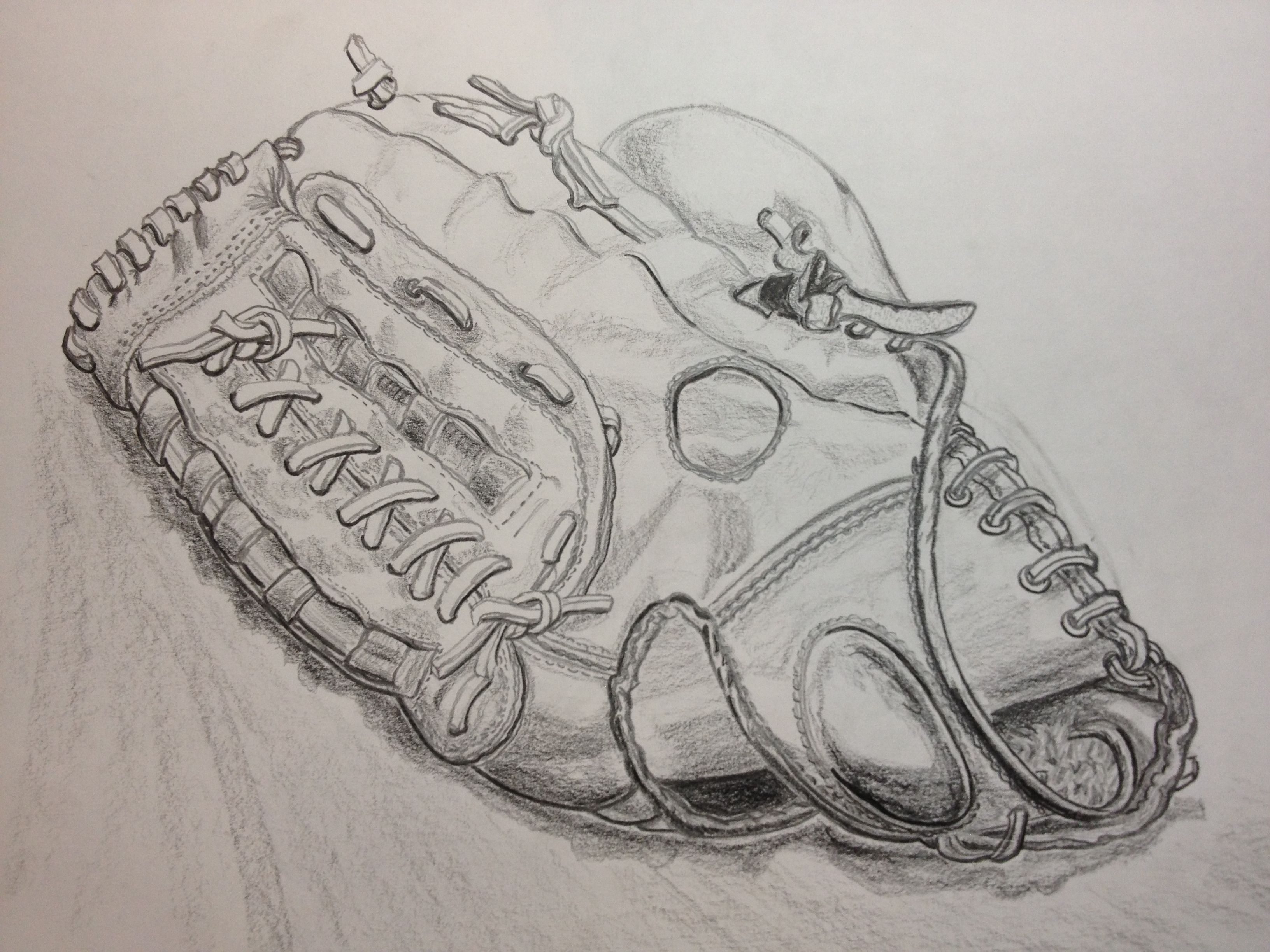 3264x2448 Pencil Sketch Of My Baseball Glove - Baseball Glove Sketch