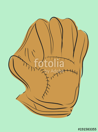 372x500 Sketch A Baseball Glove,illustration Stock Image And Royalty Free - Baseball Glove Sketch