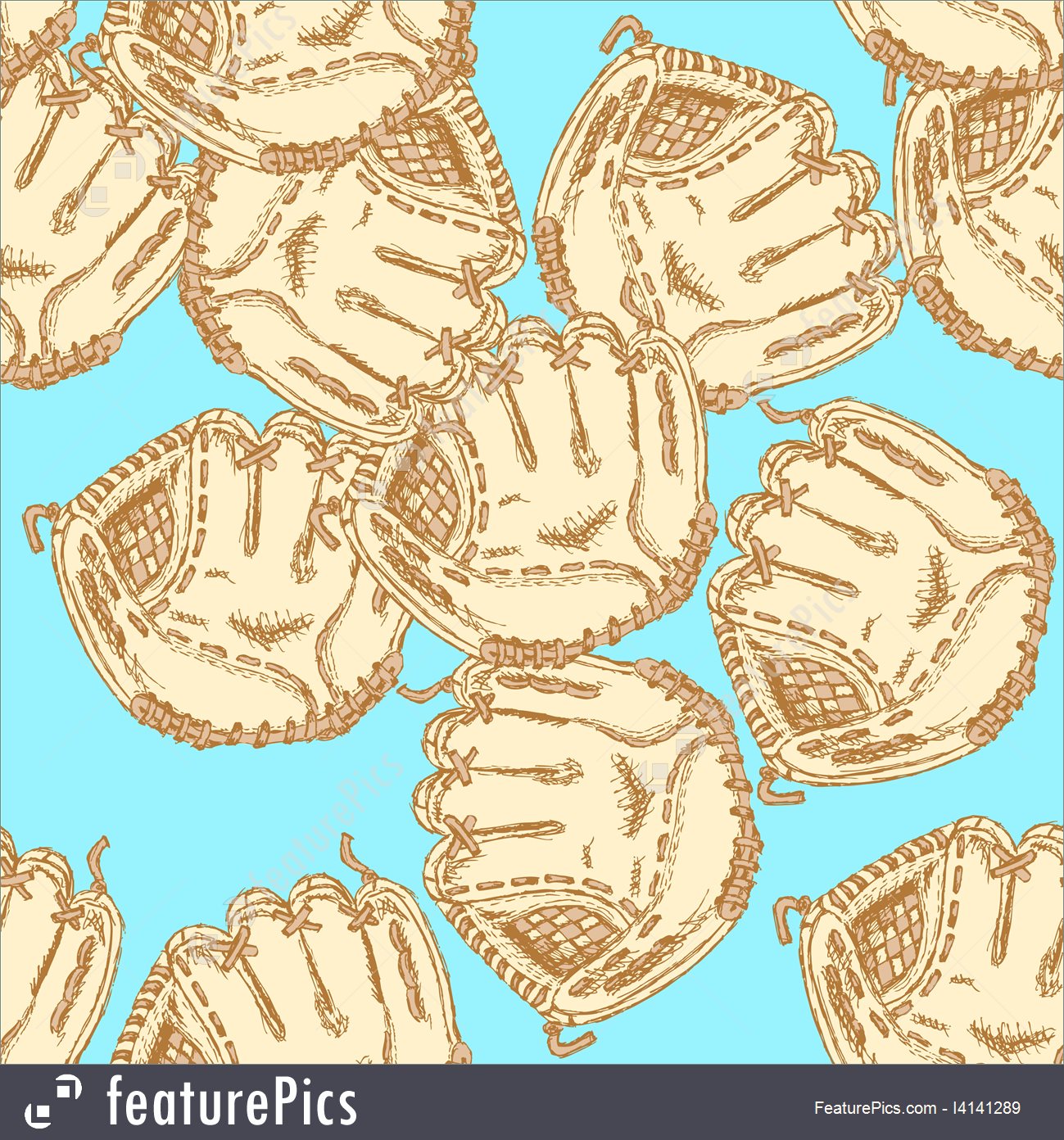 1299x1392 Sport Games Sketch Baseball Glove, Vintage Seamless Pattern - Baseball Glove Sketch