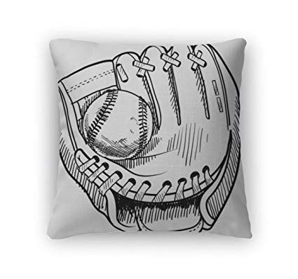 425x397 Gear New Throw Pillow Accent Decor, Baseball Glove - Baseball Glove Sketch