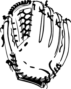 240x299 Baseball Glove (B And W) Clip Art - Baseball Glove Sketch