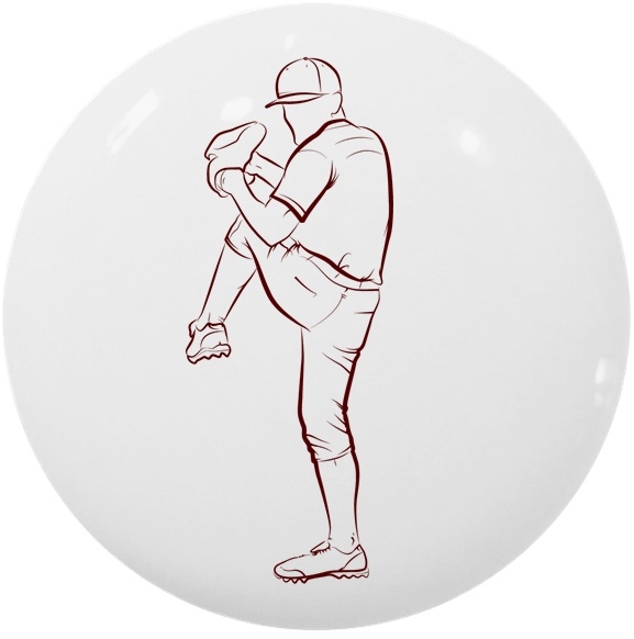 577x582 Sports Icon Baseball Pitcher Knob - Baseball Pitcher Sketch