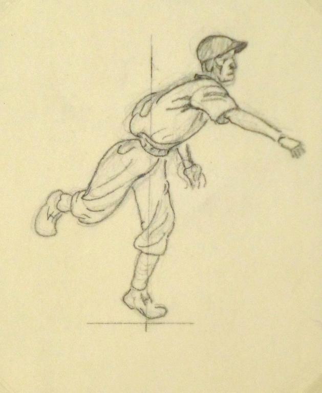 629x768 Werner Bell - Baseball Pitcher Sketch