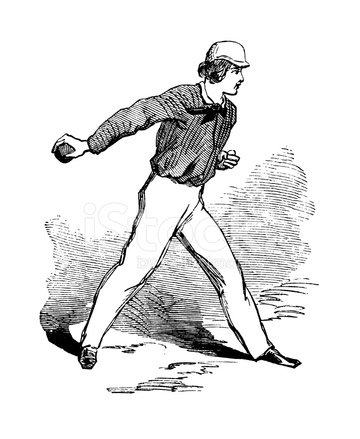 360x439 Baseball Pitcher Antique Sports Illustrations Stock Vector - Baseball Pitcher Sketch