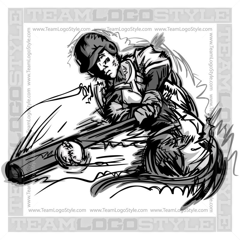 800x800 Baseball Player Sketch - Baseball Player Sketch