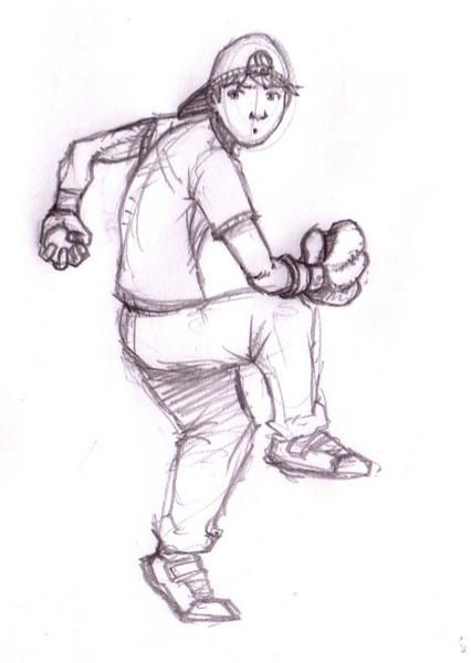 426x600 Baseball Player - Baseball Player Sketch