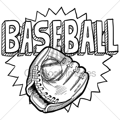 500x500 Baseball Sketch Gl Stock Images - Baseball Sketch