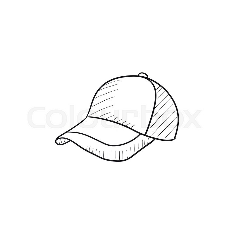 800x800 Baseball Hat Sketch Icon For Web, Mobile And Infographics. Hand - Baseball Sketch