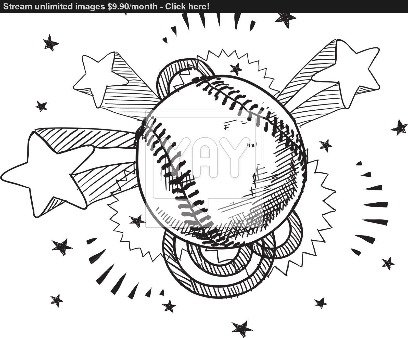 1600x1326 Baseball Sketch Vector - Baseball Sketch
