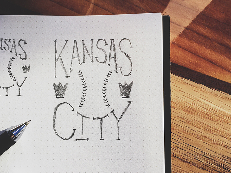 800x600 Kansas City Baseball Sketch By Brandon Ratzlaff - Baseball Sketch