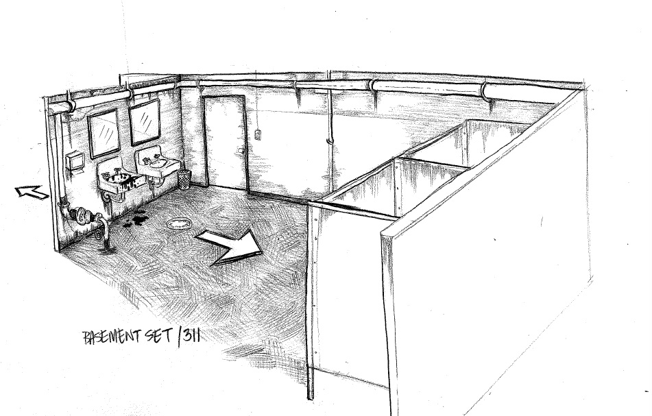 951x607 Workaholics Pencil Sketches Gary Kordan Blog - Basement Sketch
