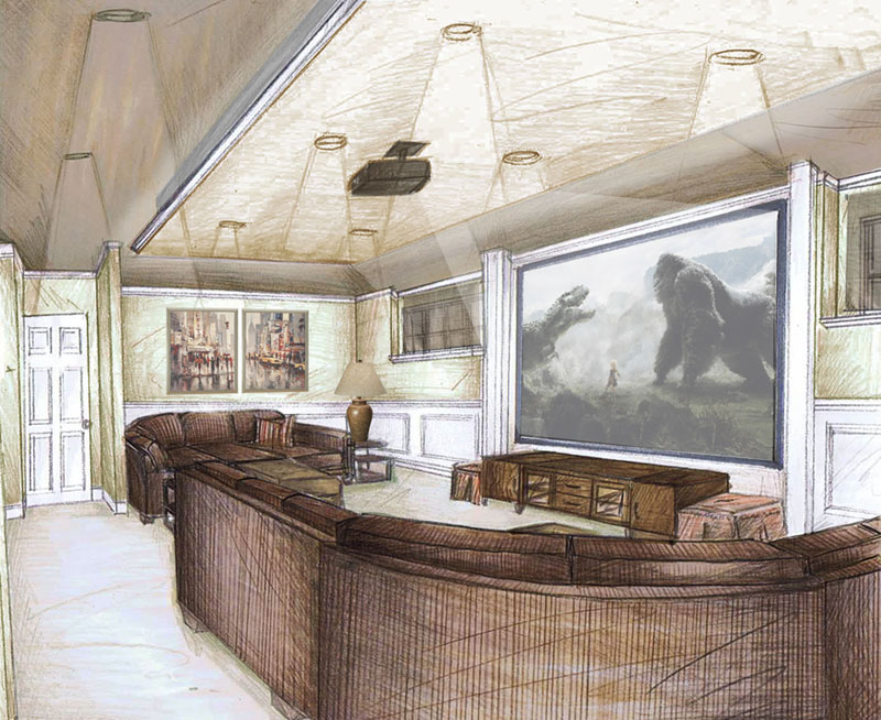 800x654 Basement Sketch Christine Julian Interiors - Basement Sketch