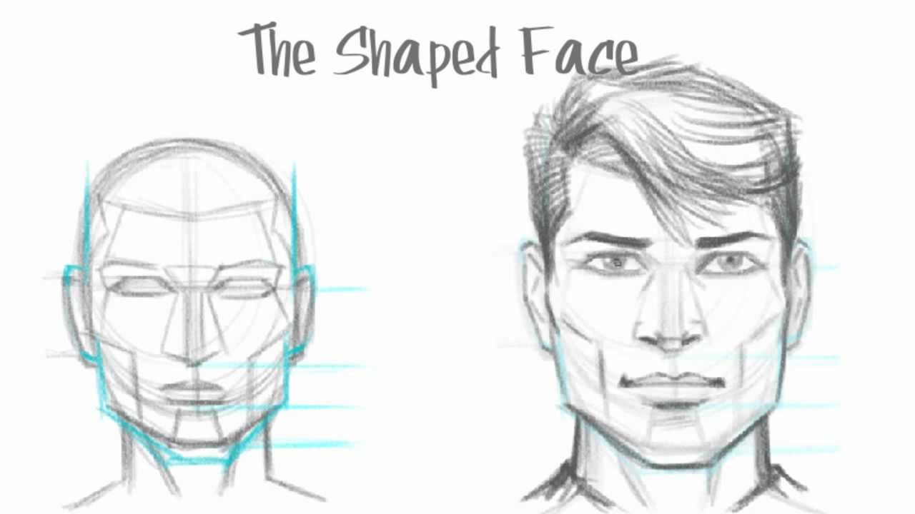 1280x720 Face Sketching Basics How To Draw The Male Face - Basic Face Sketch